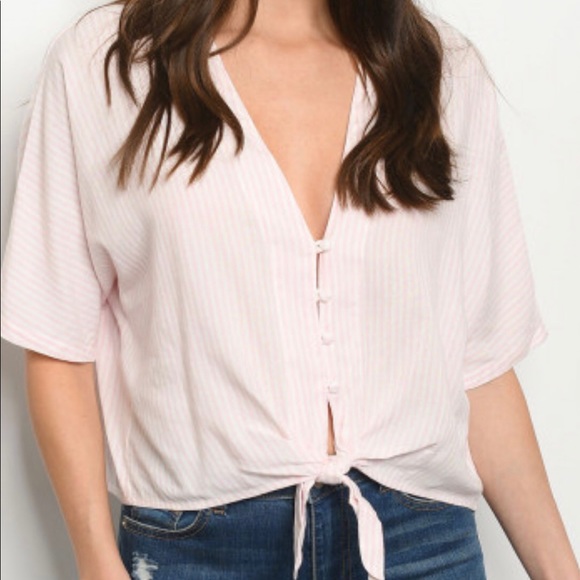 White and pink button up - Picture 2 of 2